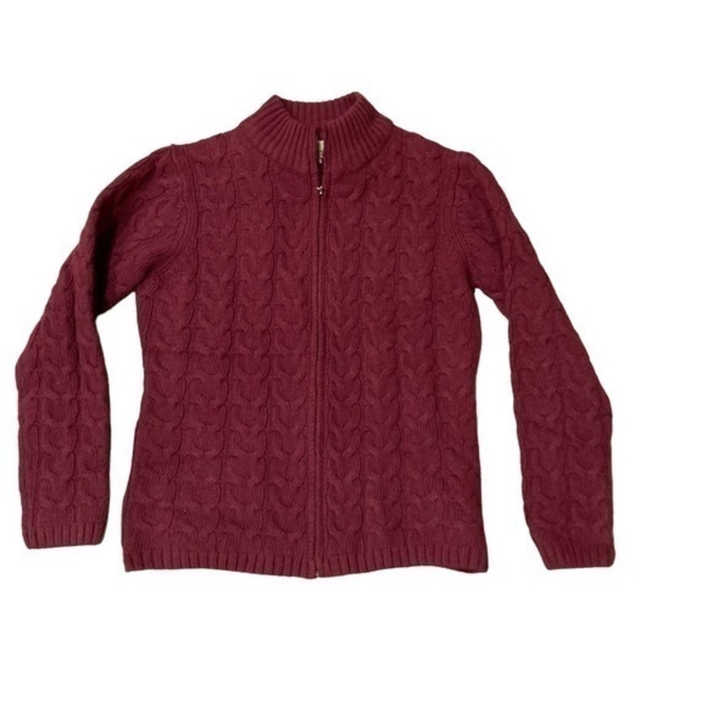 Marchbrea 100% Irish wool cardigan sweater burgundy red new nwt